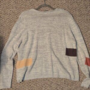 Lisa Todd Cotton Cashmere Blend Knit Patchwork Pullover Sweater Size XL